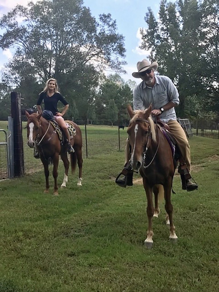 Traveller (left), a quarter horse, and Maverick, a Tennessee Walking Horse, like to follow me around the property
